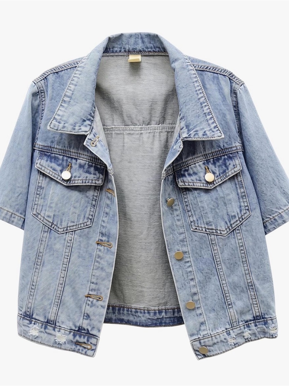 Women cropped Denim Jacket - Classic -((choose size & color) sm,med,Lg,xl,2x